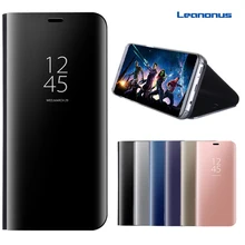 Note8 s8plus Smart View Флип Чехол Для Samsung Galaxy S7 Edge S8 Plus Clear зеркальную поверхность телефона чехол подставка кожа + PC чехол