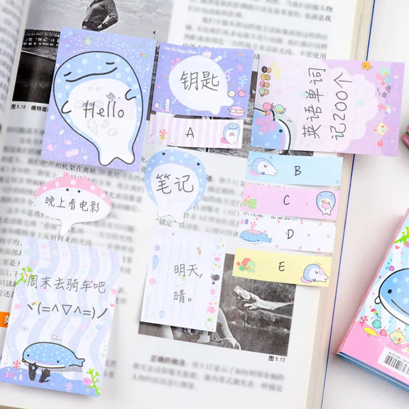 Милый Kawaii Totoro Girl 6 складных блокнотов для заметок милые Креативные блокноты