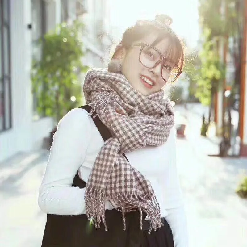 Новое поступление теплый шарф женский зима 2018 мода плед длинный платок шарф молодая девушка кисточки женские шарфы Bufanda Mujer 9 цветов