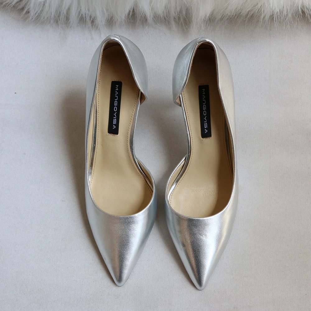 Pointed High Heels/Women's Pumps Are Designed For Sexy Fashion Women For Parties And Made Of Genuine Leather 2019 MANGOYISA