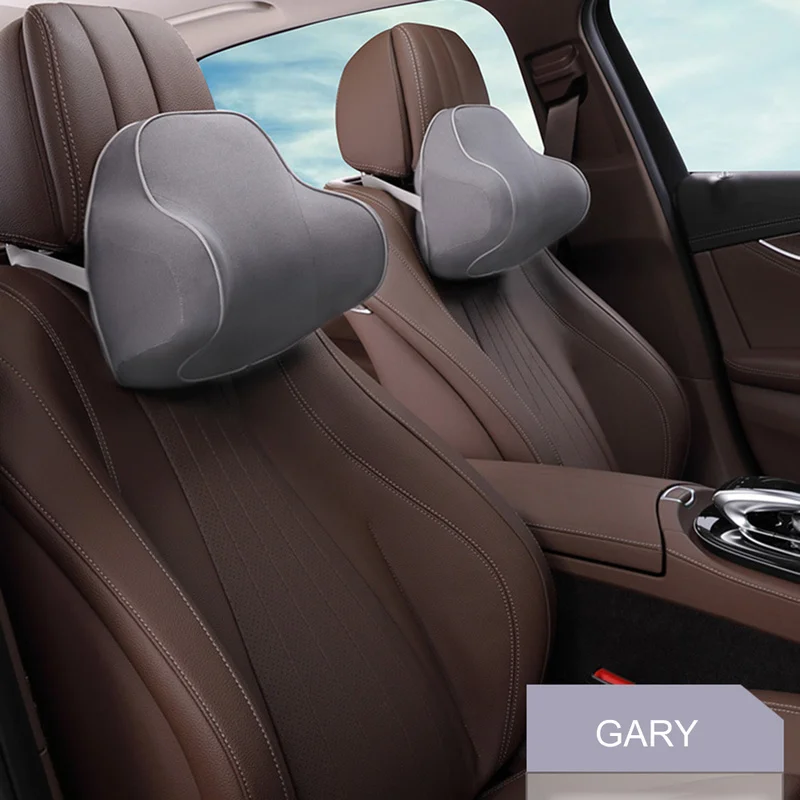 

Car Pillow Memory Foam Fabric Neck Headrest Car Covers Pillow Seat Cover Headrest Neck Pillow Car Interior Safety Accessories