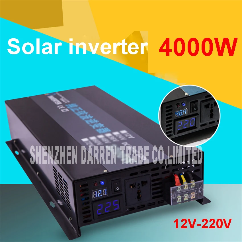 

2pcs  LED display Off grid solar inverter RBP-4000S 12/24/48VDC to 110/220VAC 4000W nominal sinusoidal Pure Wave Power Inverter