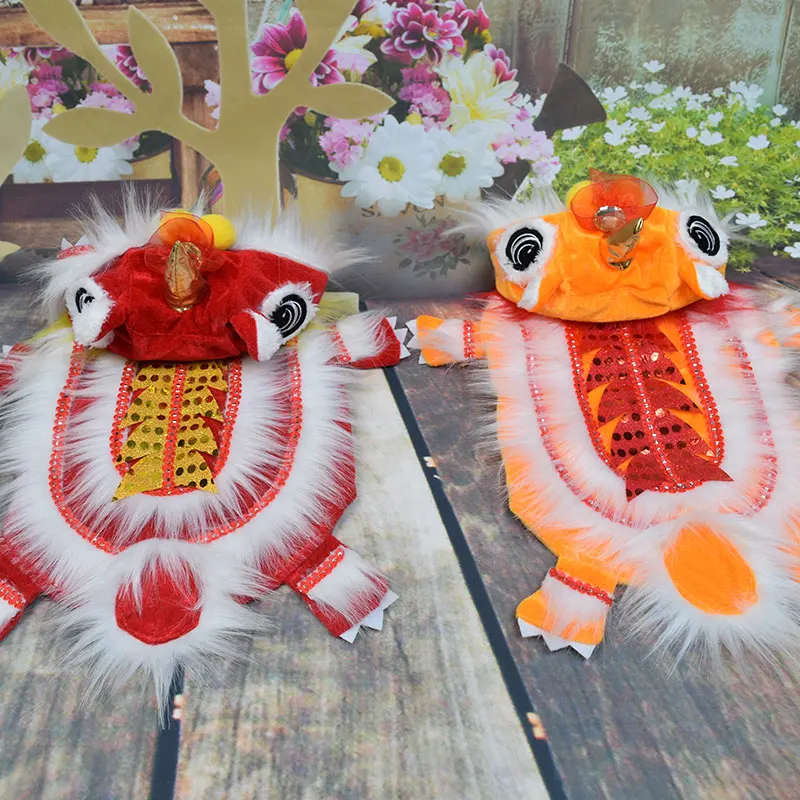 Chinese new year traditional dragon halloween costume Bigeyedog Funny Dog Clothes Winter Chinese New Year Pet Clothing Dragon