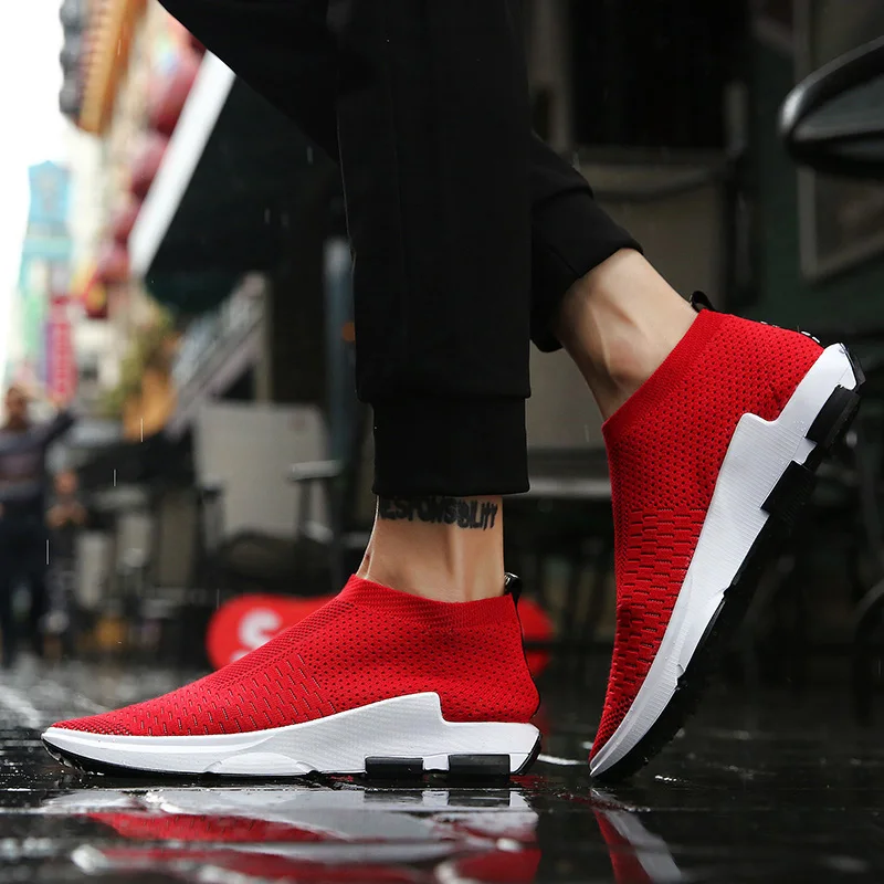 sport shoes men running for sock sneaker women black red breathable summer sneakers gym mens trainers footwear big size 47 48