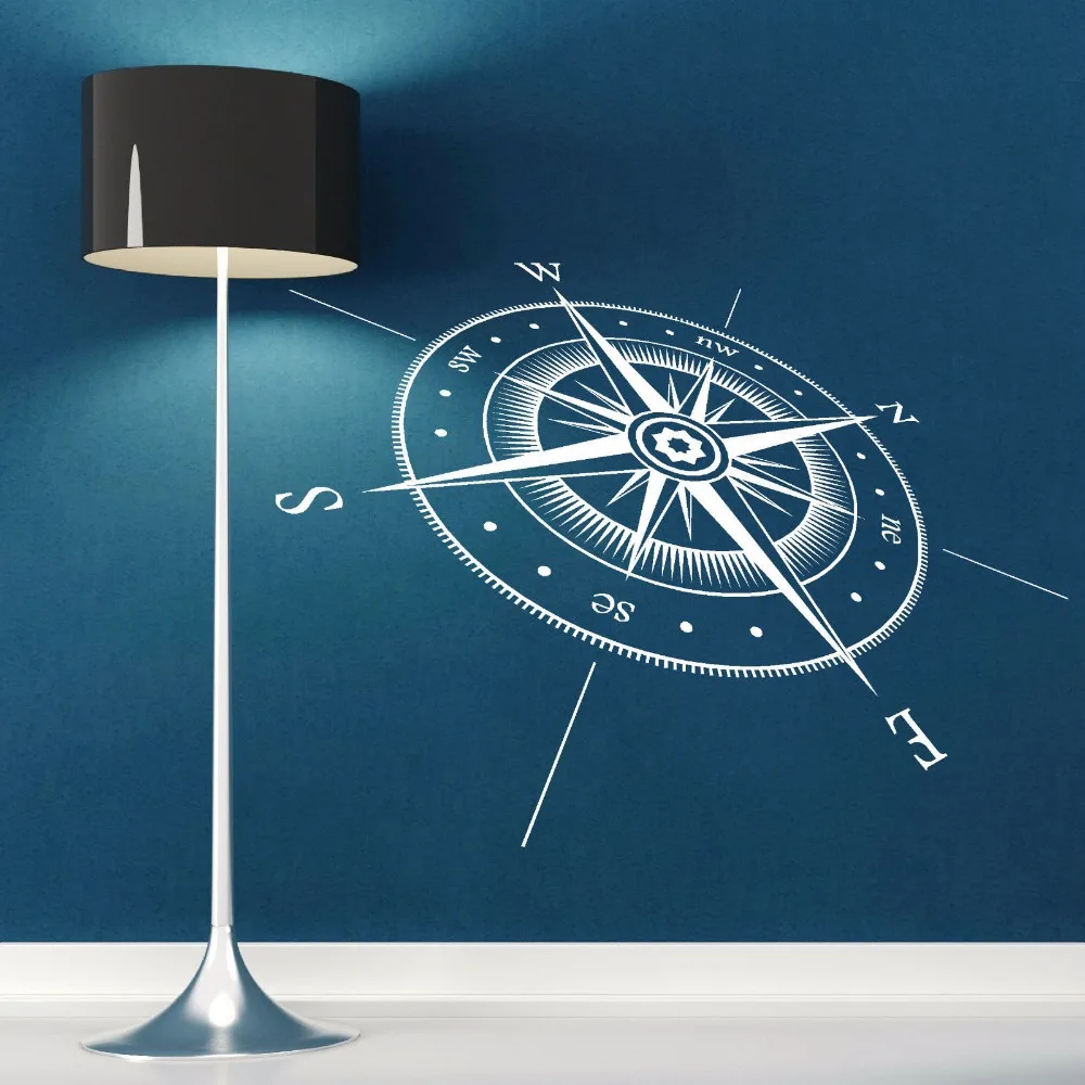 

Compass North South East West Points Wall Sticker For Bedroom Vinyl Art Design Removable Decoration Poster Mural Decals W107