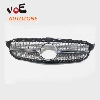 

W205 Silver Diamond Style Front Mesh Racing Grill Grille for Mercedes-Benz W205 C-class C180 C200 C220d C250 C260 C400 2015-2018