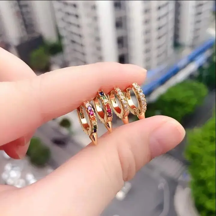 

Fashion Sparkling Color Zircon Earrings Earrings Female Accessories Devil Eye Earrings Wild Personality Ear Jewelry KE068