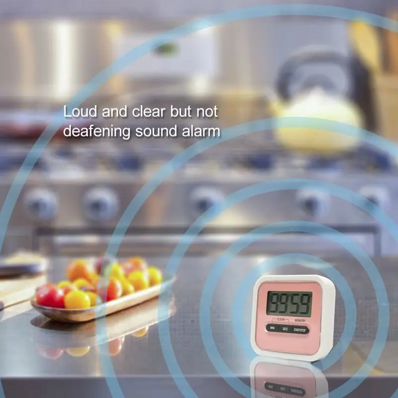 Цифровой кухонный таймер, таймер для приготовления пищи с громким будильником, Магнитная Задняя и выдвижная подставка, минутный второй обратный отсчет