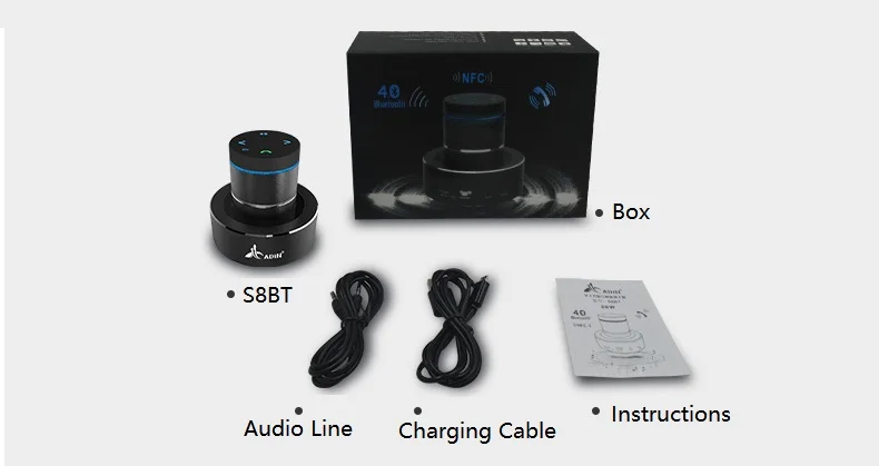 ADIN 26 Вт металлическая Вибрация Bluetooth динамик NFC Сенсорный HIFI портативный мини беспроводной сабвуфер динамик 360 стерео звук громкий динамик s