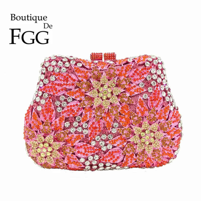 

Ladies Appliques Hard Case Multi Crystal Evening Purse Bridal Party Clutch Bag Diamond Metal Clutches Bag Women Wedding Handbag