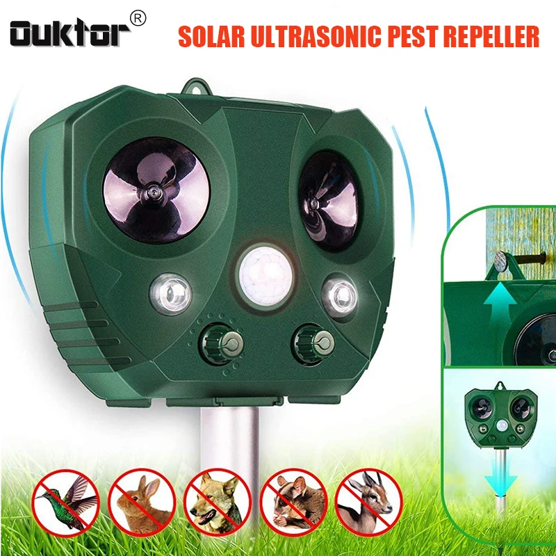 

Solar Powered Ultrasonic Pest Repeller Animal Repellent Pest Control Mole Repellent Snake Bird Mosquito Mouse Outdoor Garden