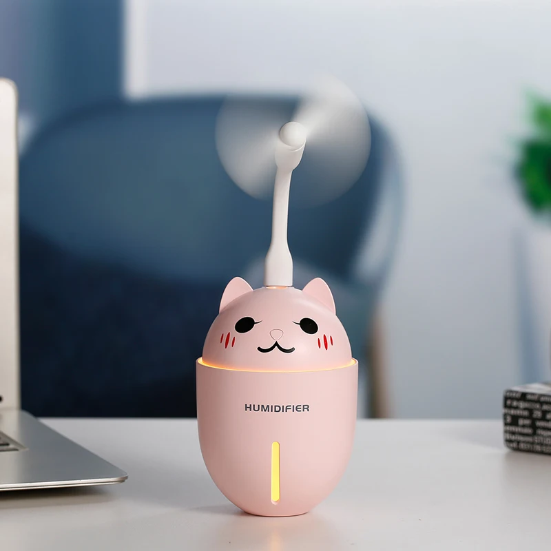 3 in 1 Adorable Pet Humidifier Essential Oil Diffuser Aroma Lamp Aromatherapy LED Night Light USB Fan Air freshener