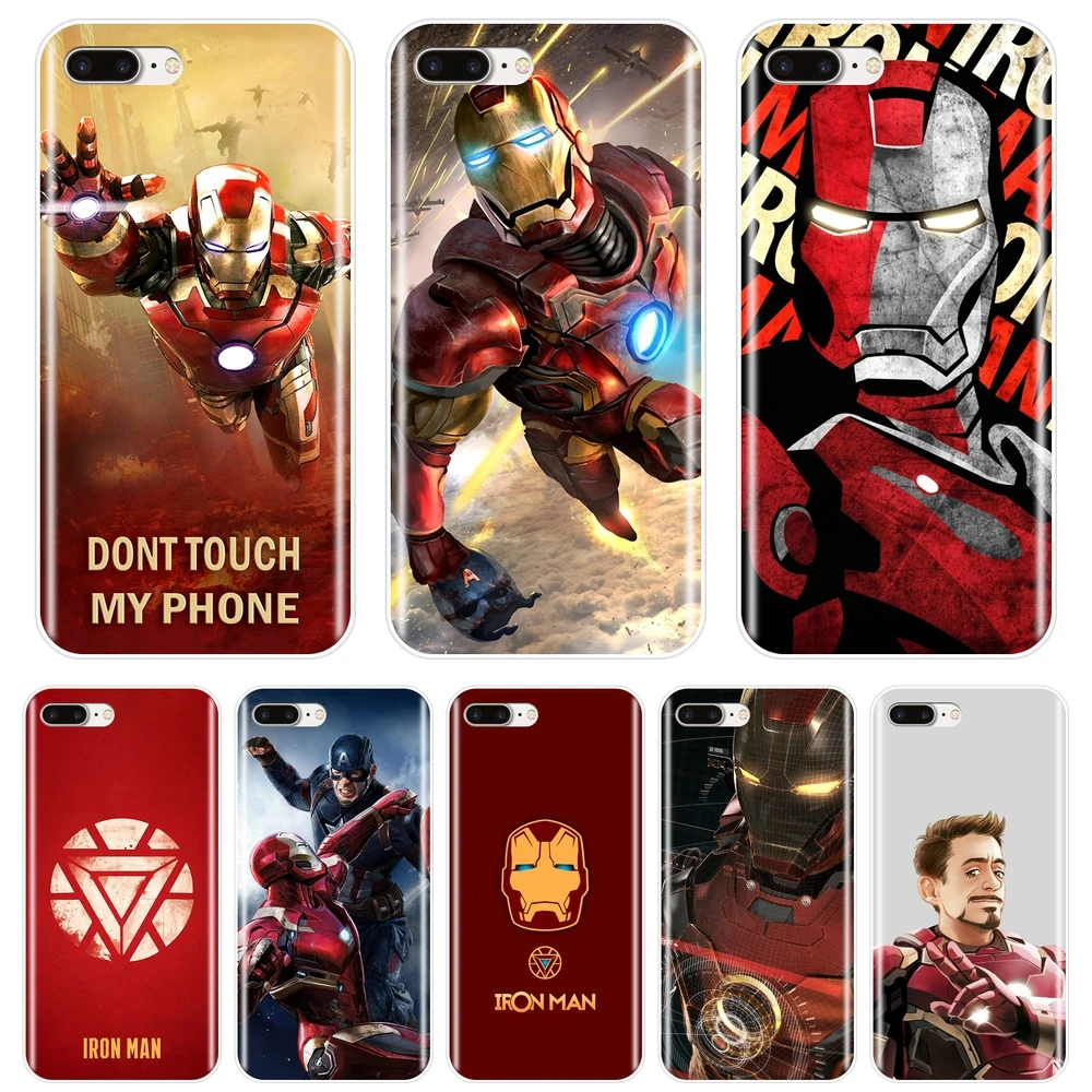 

Case For iPhone X XR XS MAX 8 7 6S 6 S Marvel SuperHero Iron Man Soft Silicone Back Cover For iPhone 6 S 6S 7 8 Plus Phone Case