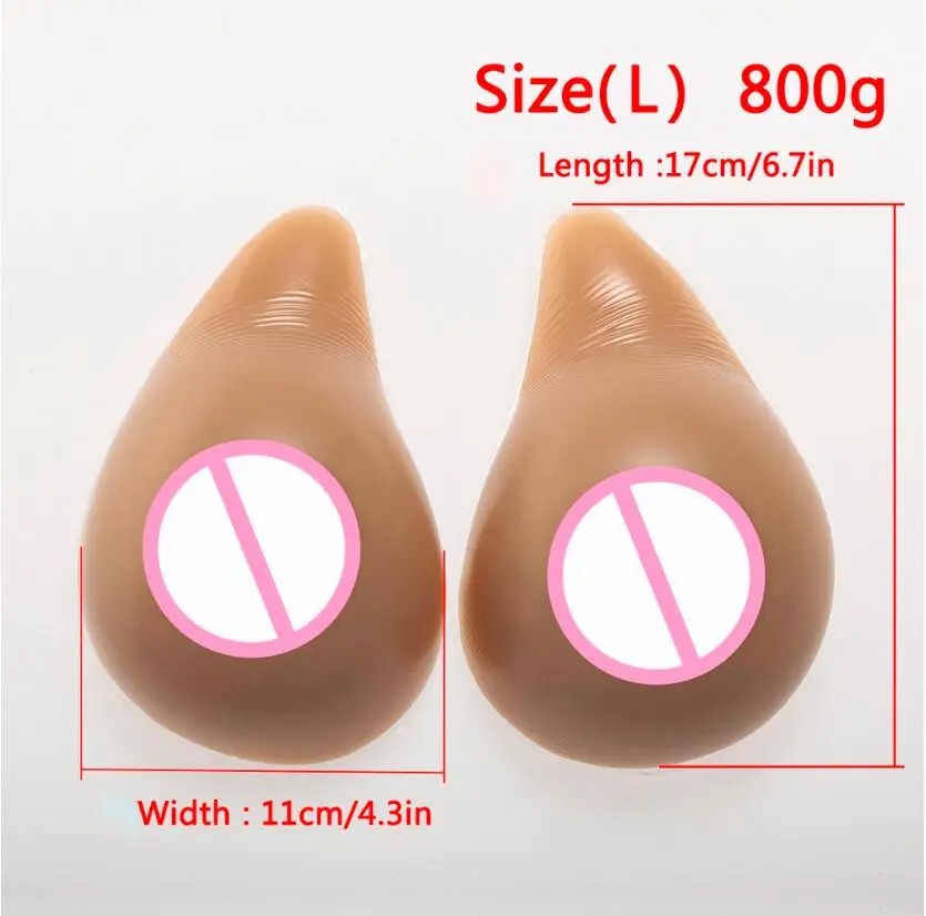 

2020 800g Realistic Silicone Breast Forms Fake Boobs For Crossdresser Transgender Shemale Mastectomy Enhancer Christmas Gift