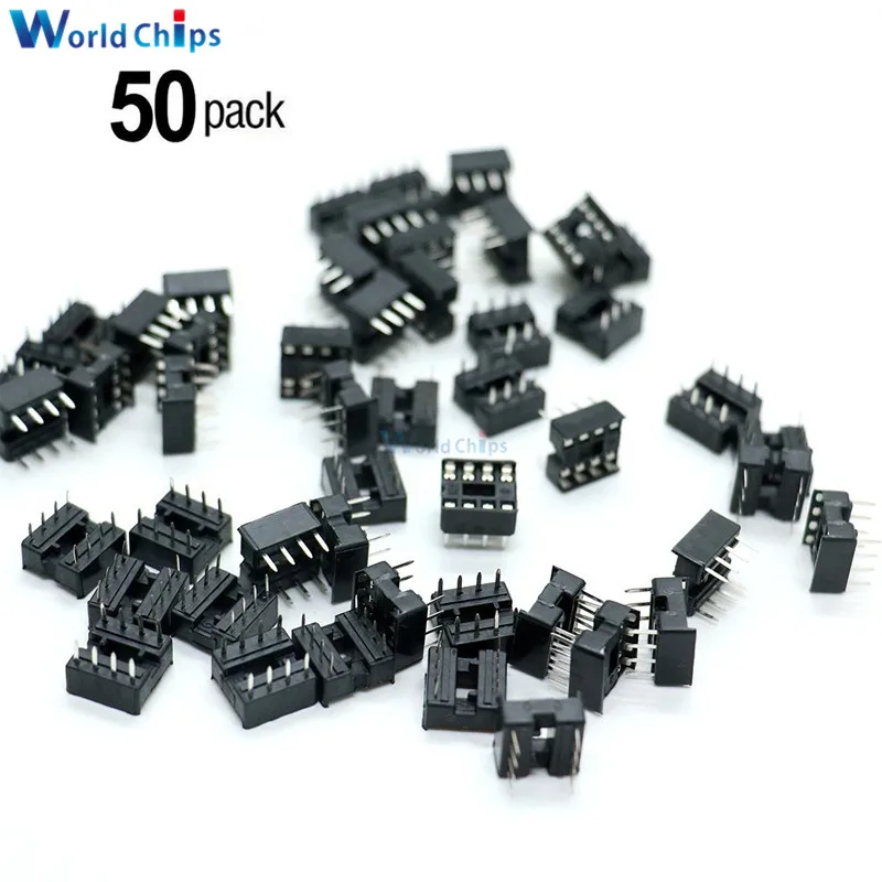 50 шт. 2 54 мм 8 Pin DIP 8DIP IC АДАПТЕР гнезд припоя Тип мм|ic socket|pin 8pin dip |