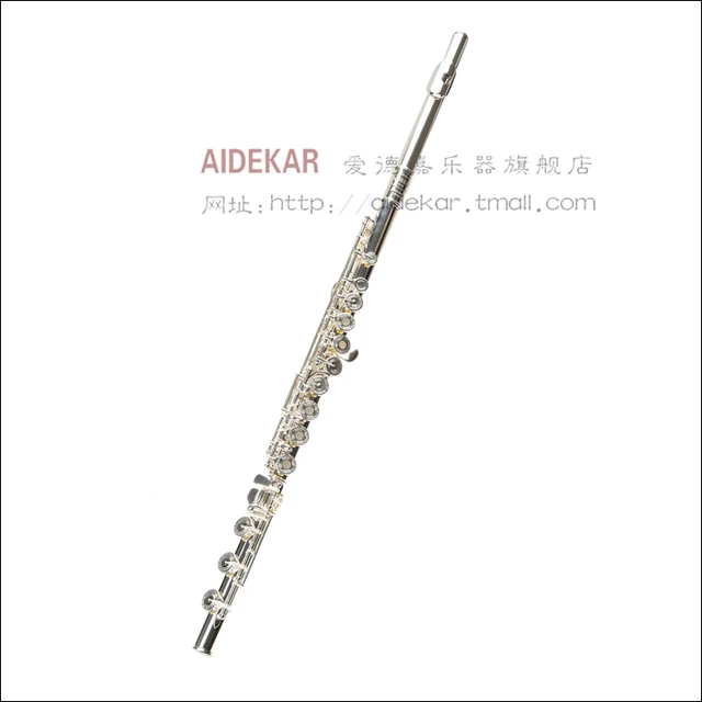 Cheap VECKY F-17L Cupronickel silver plated 17 holes Flute c  Professional custom French push button carved
