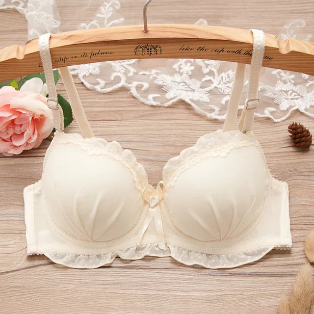 Deruilady Elegant Cute Girl Bra Wire Free Sexy Small Breast Push Up Bra