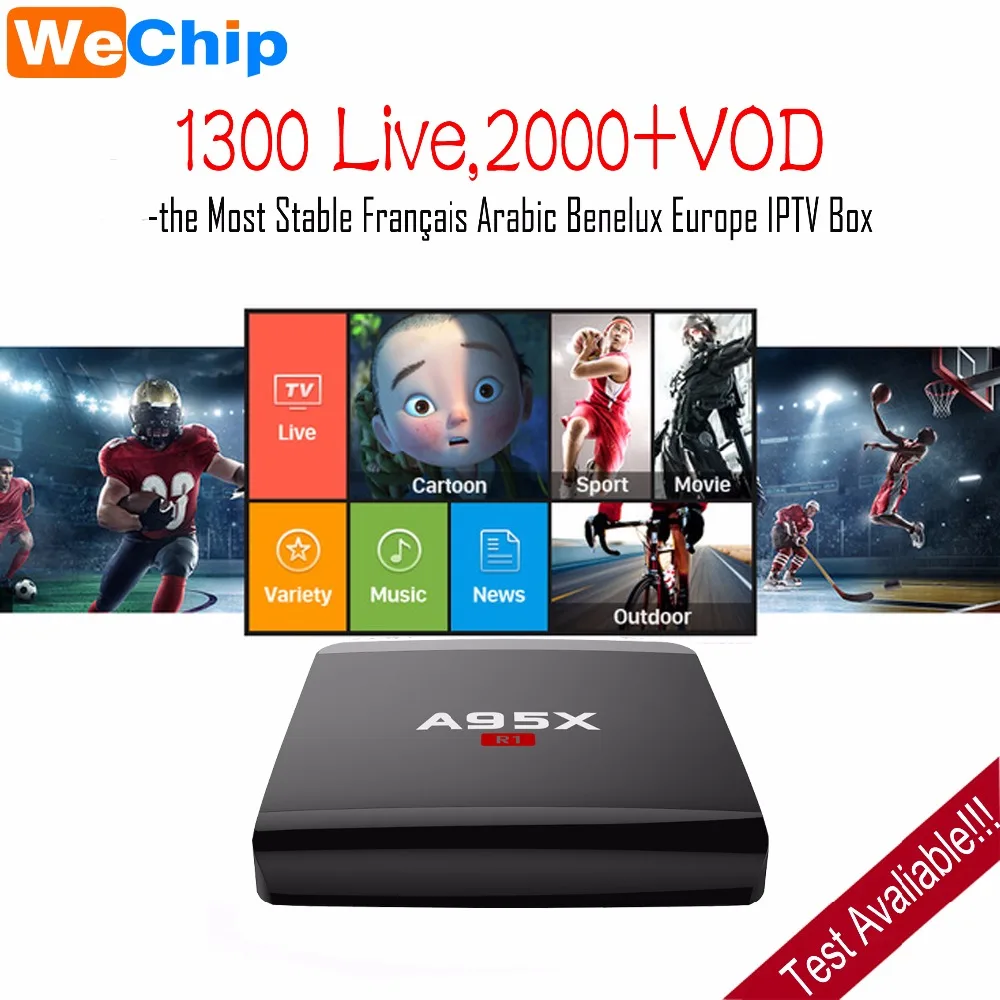 

A95X R1Android 7.1 TV Box Amologic S905W supports 1 Year QHDTV Code Subscription French Benelux Europe Arabic Channels IPTV Box