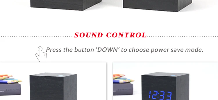 Li& Tai Cube деревянный светодиодный цифровой будильник контроль температуры звуков Календарь Светодиодный дисплей электронные цифровые настольные часы