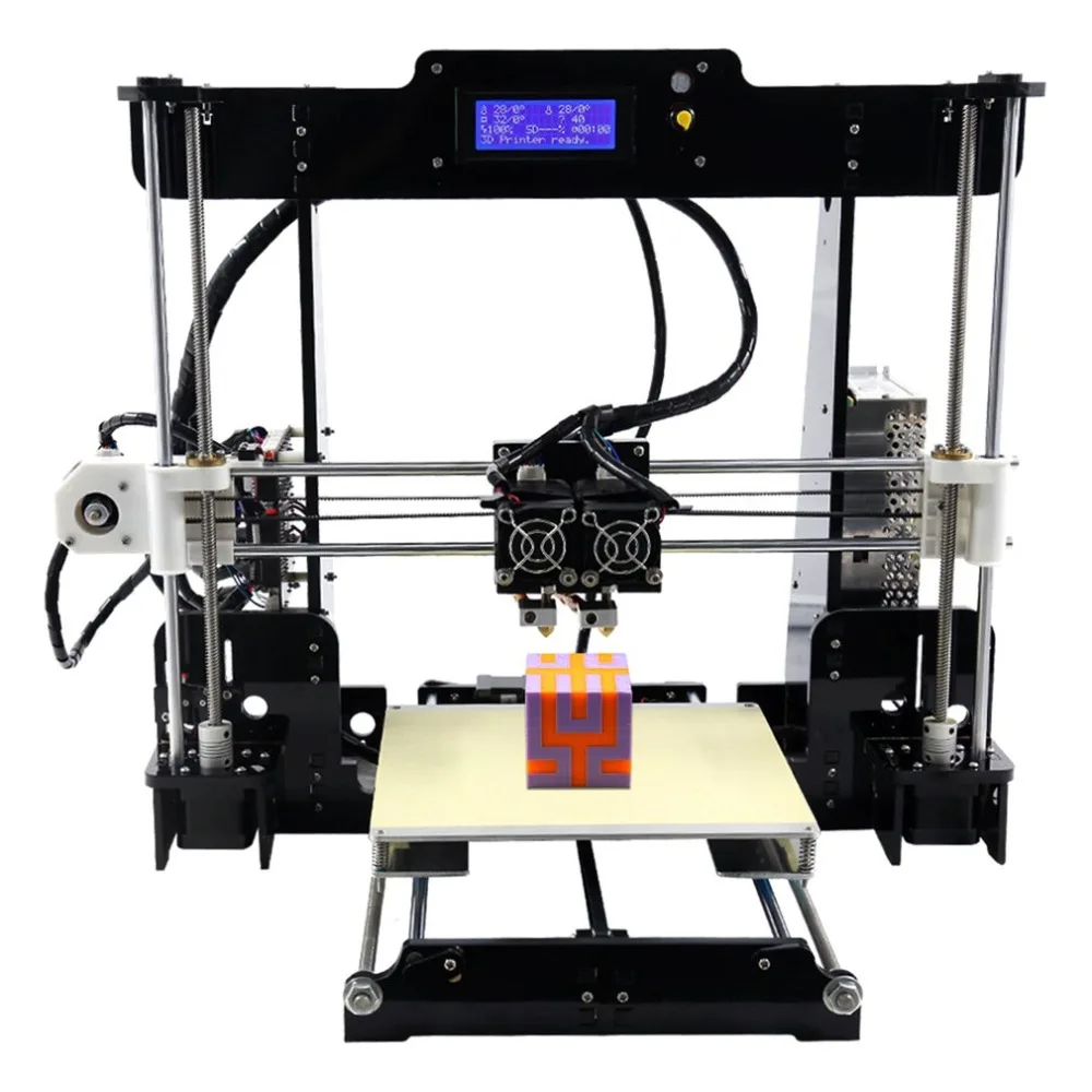 

A8-M 3D Printer Dual Extruder Double Colors Printing Prusa i3 with Heated Bed High-precisio Free Testing Filament US