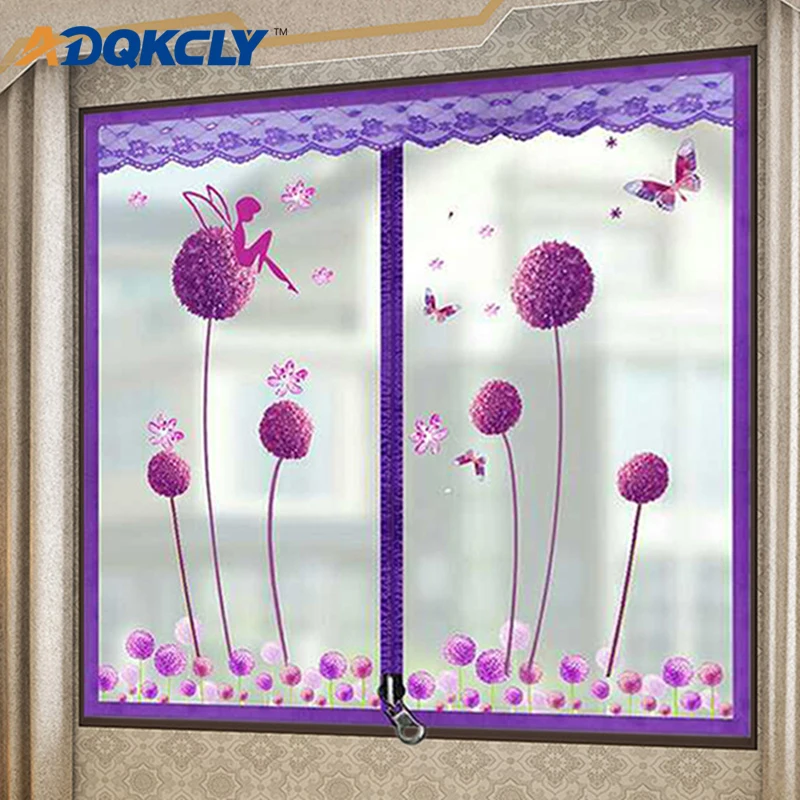 

With Zipper Design Window Curtain Winter Windproof Anti-dust Thick Warm Window Screen