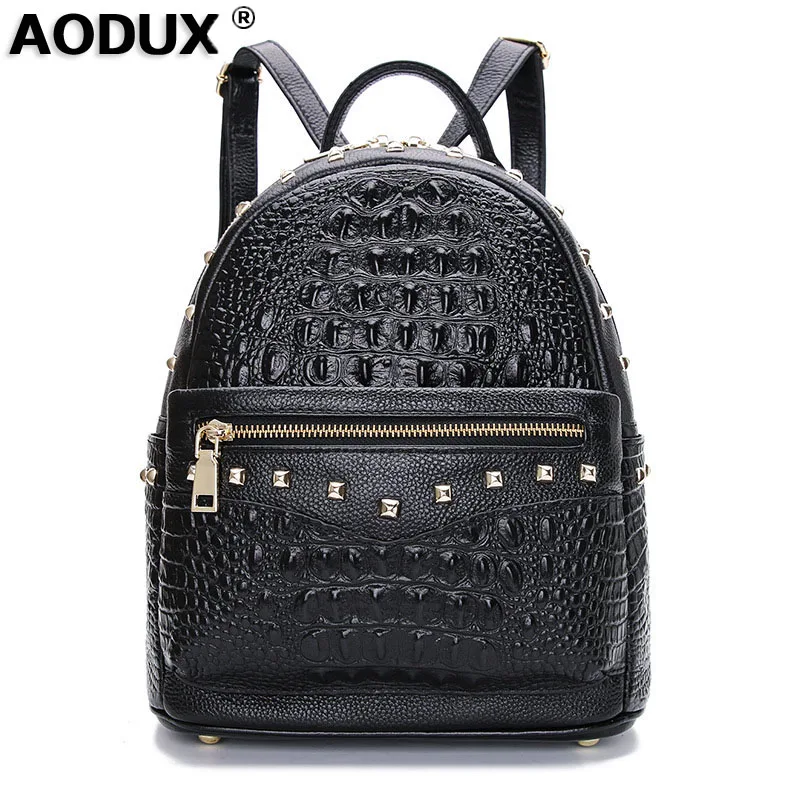 Mochila Mujer Brakumi Bolso De Cuero Genuino Italiano Mochila