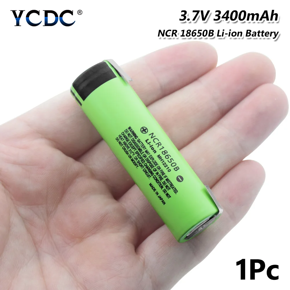 1x3,7 V Volt NCR 18650B 18650 литий-ионные литиевые батареи 3400mAh высокий расход 18650 батарея для светодиодный фонарик микрофон налобный фонарь