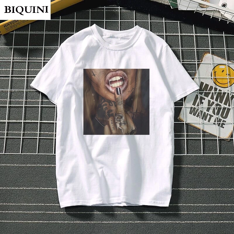

Black Girl Female T-Shirt Summer Top Women Clothes 2019 Cotton Harajuku Tumblr T Shirt Aesthetic Streetwear Grunge Punk T-shirts