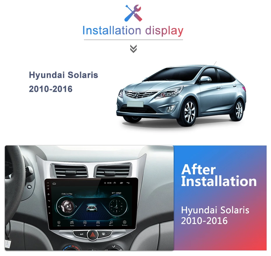 Best Junsun V1 2G+32G Android 8.1 For Hyundai Solaris Accent i25 2010-2016 Car Radio Multimedia Video Player Navigation GPS 2 din dvd 0