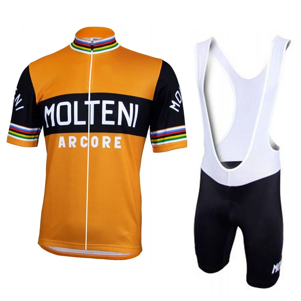 2018 جديد molteni الدراجات جيرسي دراجة ارتداء الرجال قصيرة الأكمام جيرسي مجموعة الصيف تنفس السروال جل الوسادة mtb ropa ciclismo