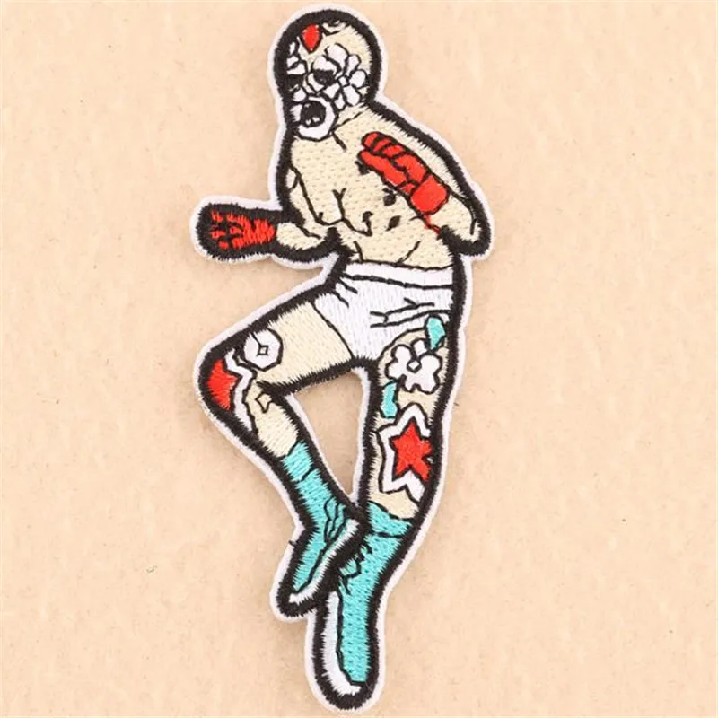 Girls clothes baby Badge embroidery patch Wrestling deal with it T shirt iron on patches for clothing women 3D stickers Shopping