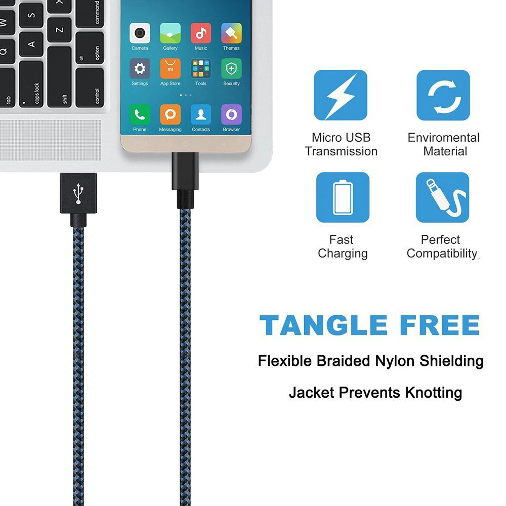 Suntaiho 2.4A Micro USB Cable for Android Phone USB Cable 5Pack Fast Charging Data Cable Micro USB for Samsung Huawei LG Meizu Suntaiho 2.4A Micro USB Cable for Android Phone USB Cable 5Pack Fast Charging Data Cable Micro USB for Samsung Huawei LG Meizu