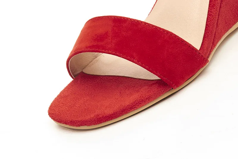MORAZORA/наивысшего качества; женская обувь пряжкой обувь на танкетке 8,5 см женские босоножки замшевые открытым носком летние