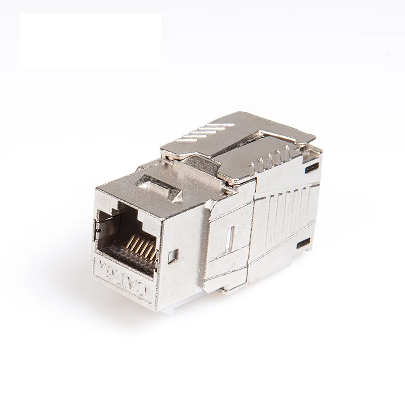 네트워크 RJ45 CAT8 키스톤 잭 모듈 소켓, 완전 차폐 툴리스 타입 지지대, 40G, 2000MHz, PoE ++ 100W 지원