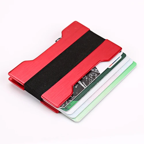 Алюминиевый мужской кошелек для кредитных карт портативный женский бизнес-держатель для карт чехол Rfid кошелек дорожная обложка для автобусной карты Porte Badge - Цвет: red