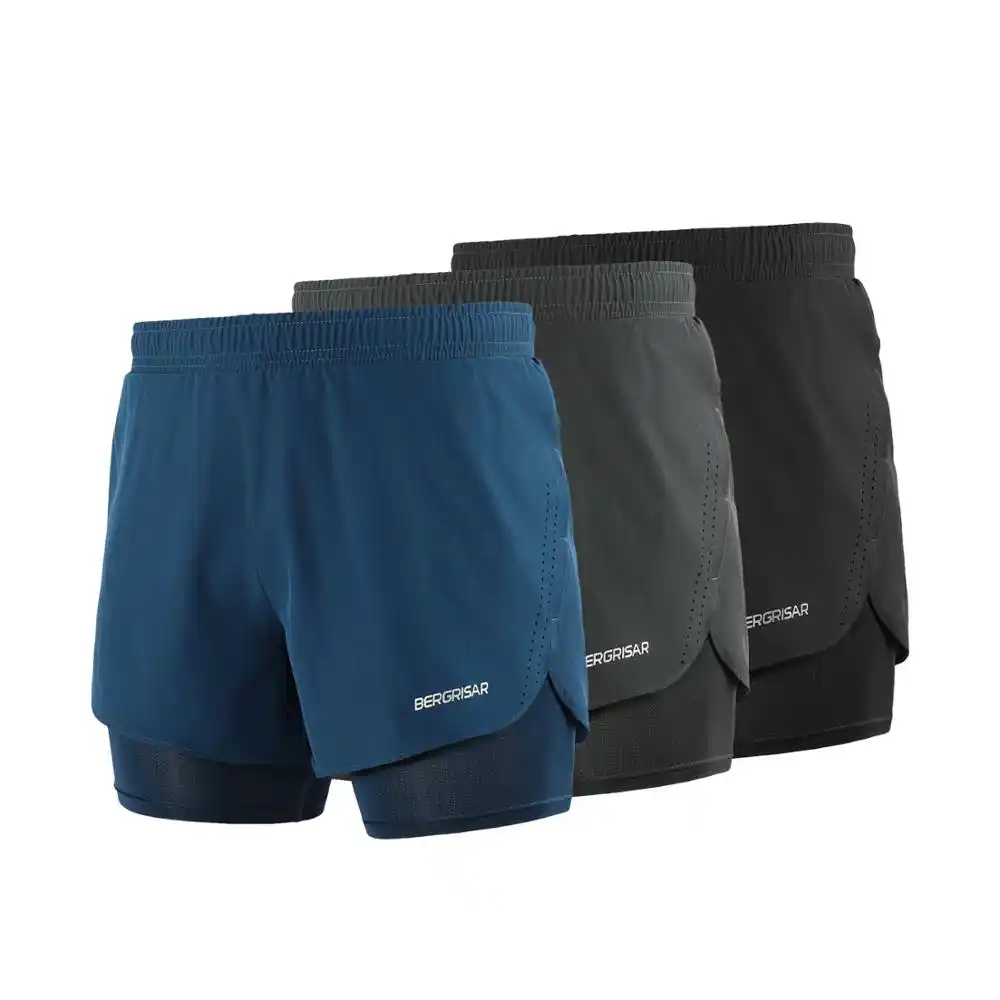 BERGRISAR Herren Active Workout Laufshorts 2 in 1 008 BERGRISAR Herren Active Workout Laufshorts 2 in 1 008