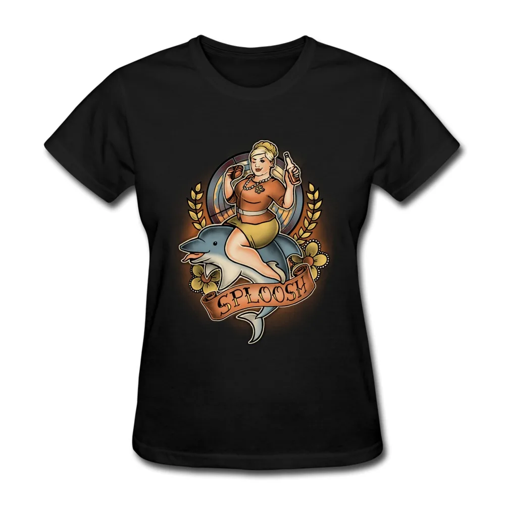 T-Shirt Womens Short Sleeve Sploosh Custom Women T-Shirts High Quality | Женская одежда