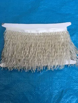 

5 yards silver beaded tassel fringe J-4177 beads tube for dress decoration