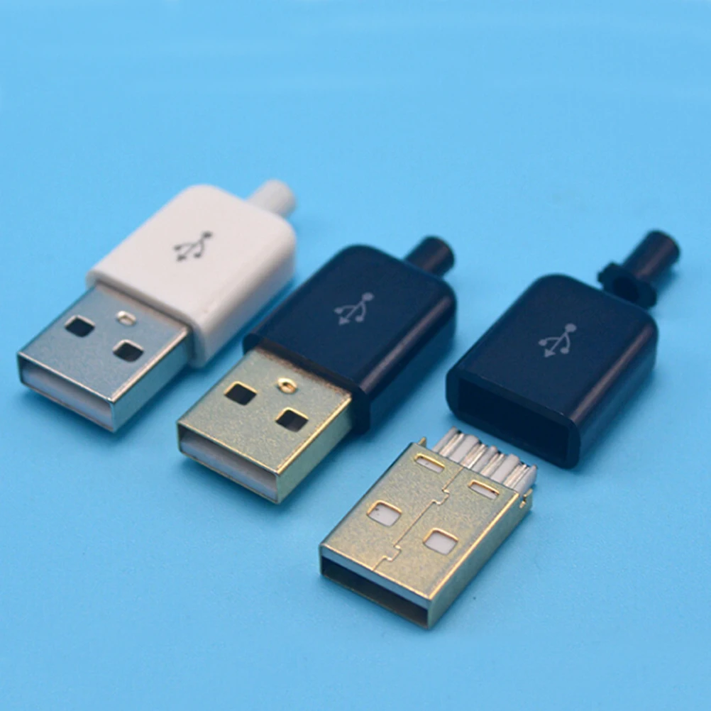 Тип штепсельную вилку 4 Pin типа папа адаптер USB 2 0 разъем припоя Черный квадрат