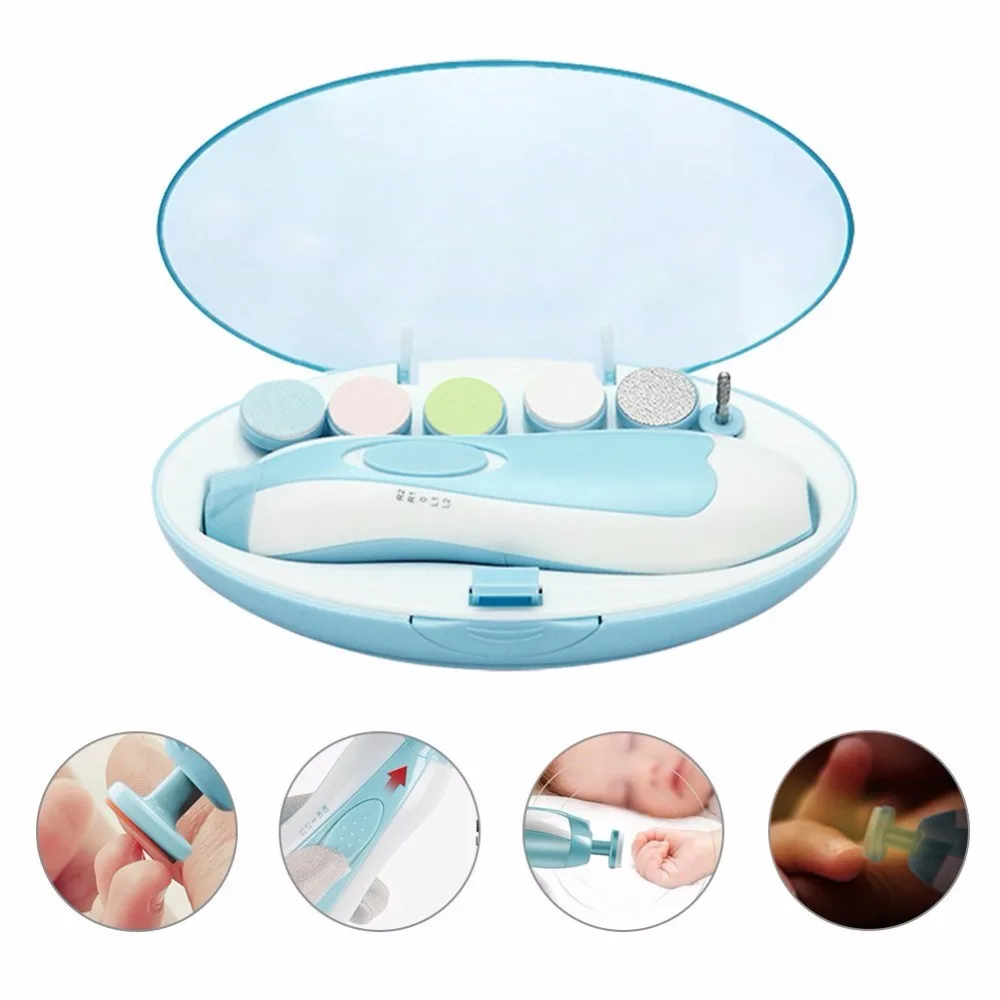 Baby Trimmer Electric Safe 6 in 1 Nail Clipper Lovely Grinding Polish Device Toes &amp Fingernails Multi-function Tool | Красота и