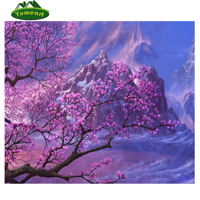 

5D Diy Diamond Painting Flower Cross Stitch Square Diamond Rhinestone Pictures of Crystals Embroidery Patchwork Sakura