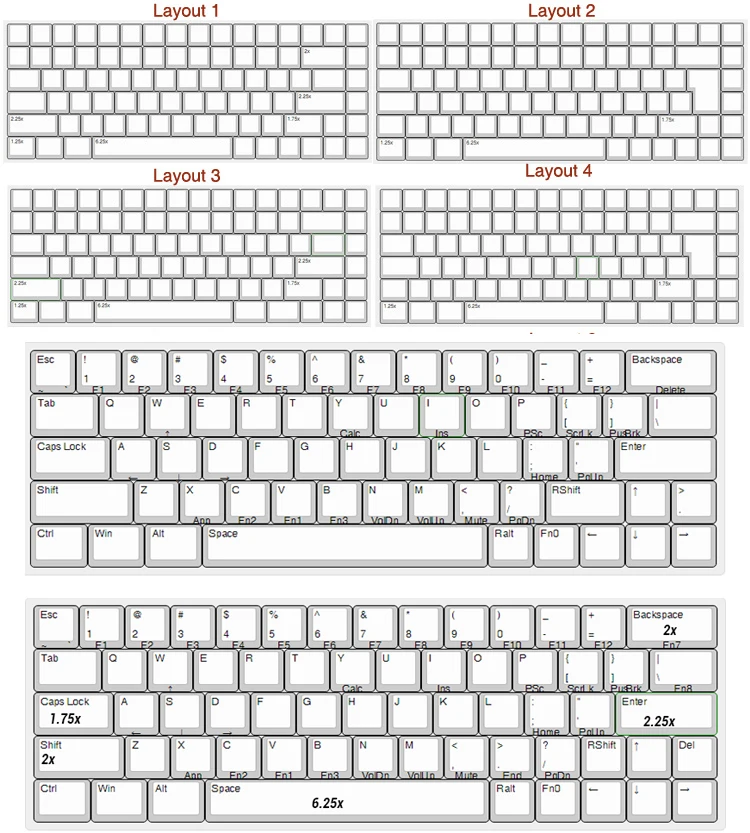 para YMD75, KBD75, Keycool 84, KBD67, XD64, GK64, somente Keycap