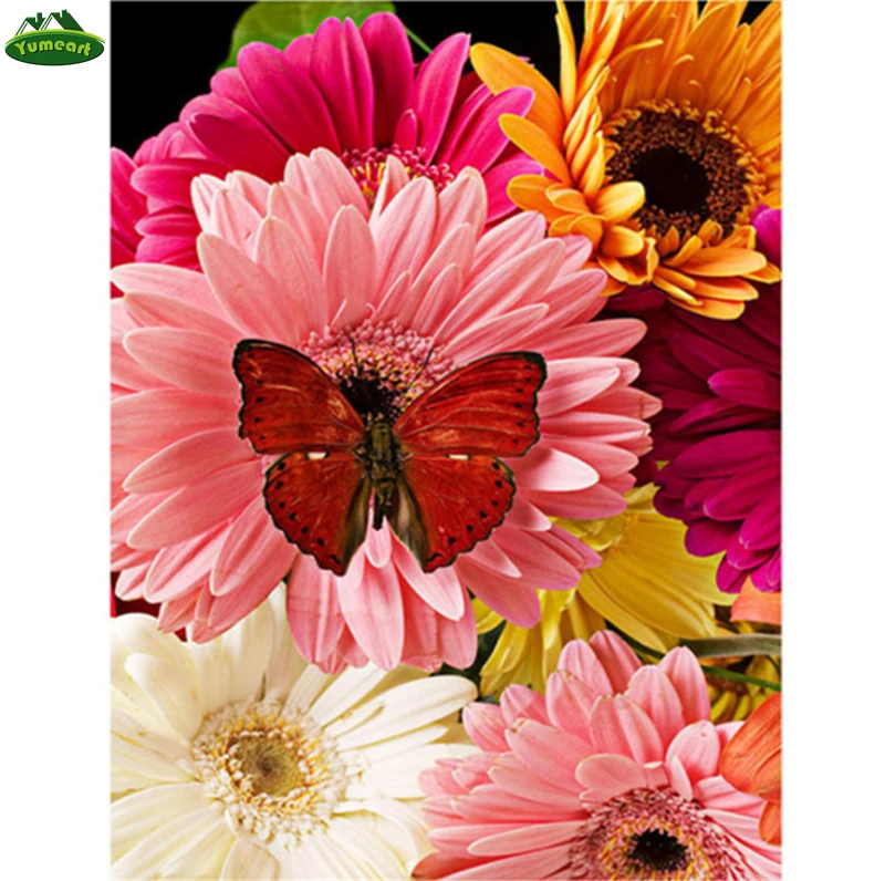 YUMEART Diamond Embroidery Flower 5D DIY Diamond Painting Floral