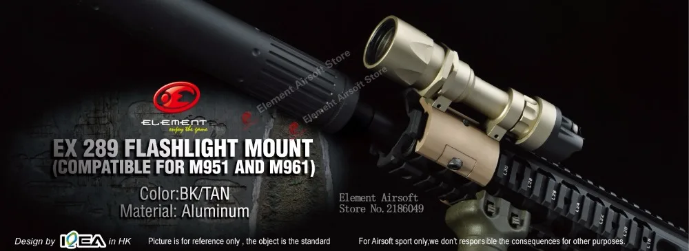 Фонарик Element RIS смещение рельс крепление с M951 M961 для Eronomic Handguard Rail Airsoft аксессуары EX289