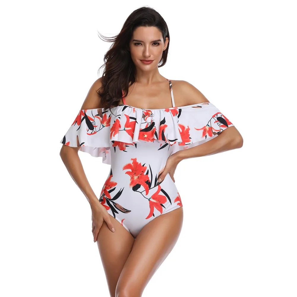 

Women Swimwear One Piece Suits Bikini Set Floral Bathing Suit
