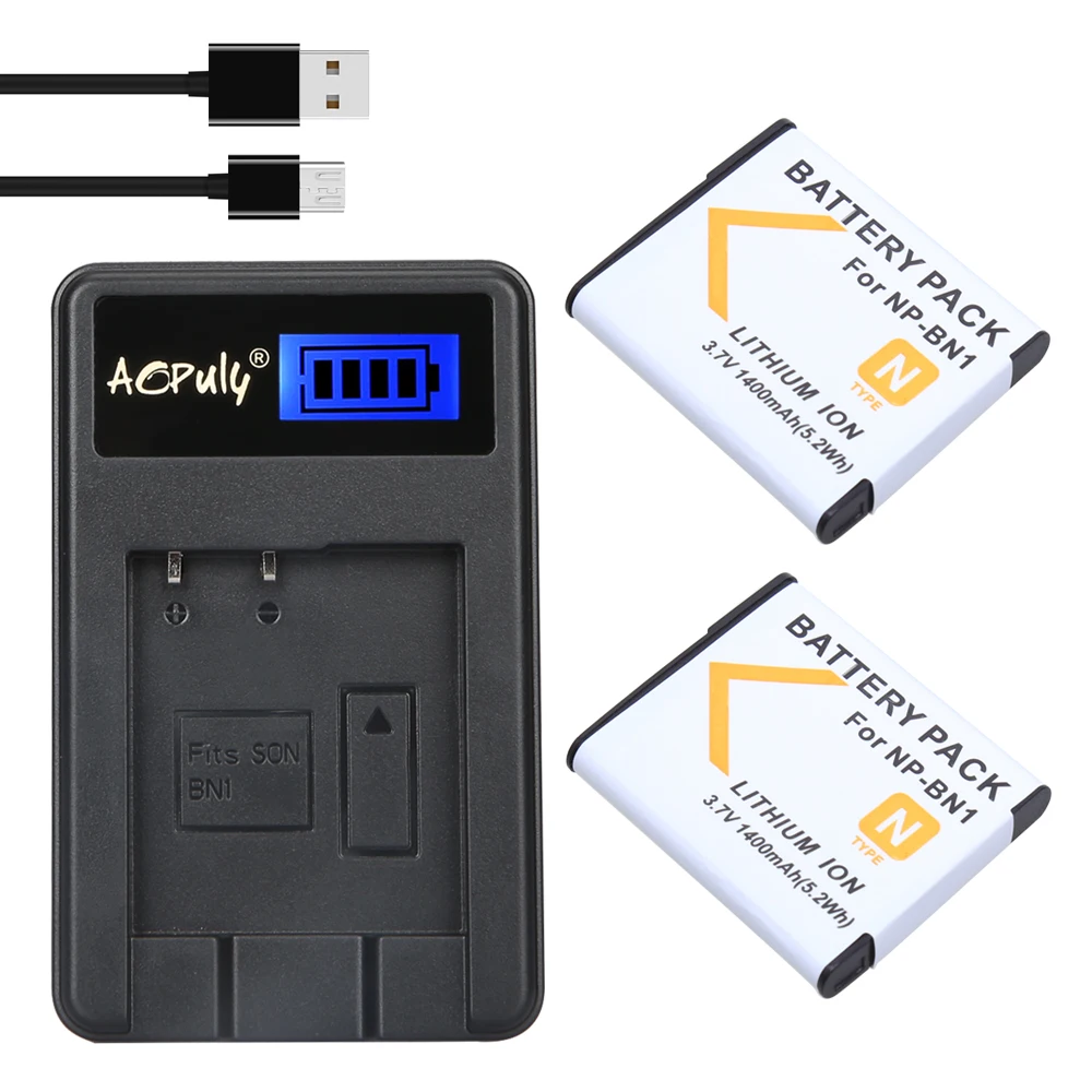 2x bateria NP BN1 NP BN1 Battery NPBN1 + USB Charger For Sony DSC WX100