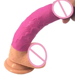 Новый розовый мягкий силиконовый фаллоимитатор анальный Эротика Игрушечные лошадки большой реалистичным пениса Дик присоска