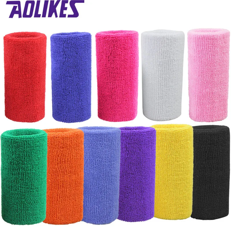 Aolikes 1 قطع 15*7.5 المعصم هدفين دعم التفاف معصمه التنس الرياضة العصابة ل gym اليوغا الطائرة ناحية العرق الفرقة polsband