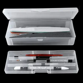 

Nail Art Pen Storage Box Transparent Double-layer Manicure Makeup Tool Organizer