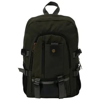 

male Retro Leisure tourism canvas backpack student bag Army Green